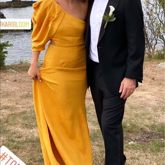 Johanna Ortiz Shimmering Blush Removable Sleeve Crepe Dress - Picture 3 of 3